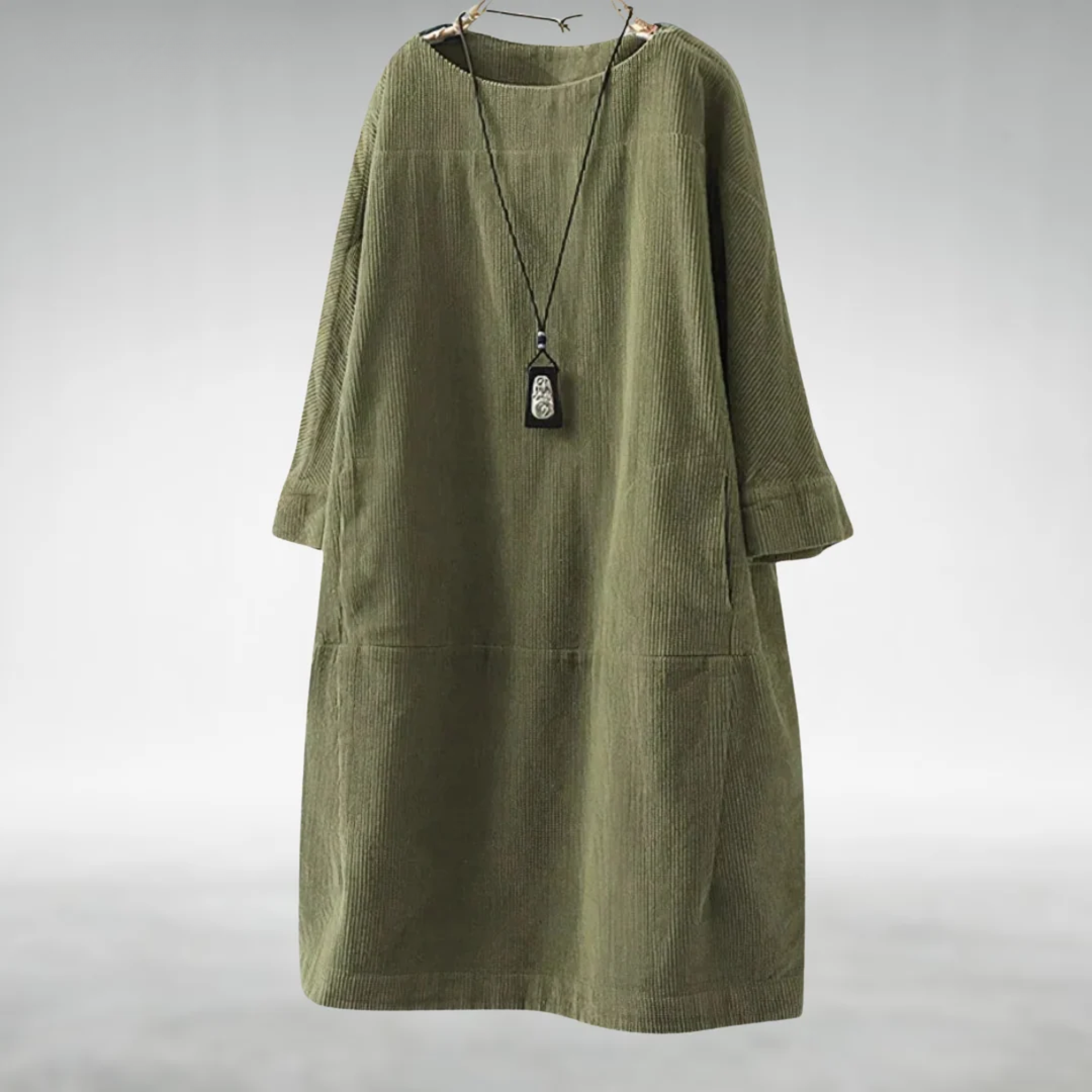 Amy | Relaxed Corduroy Midi Dress