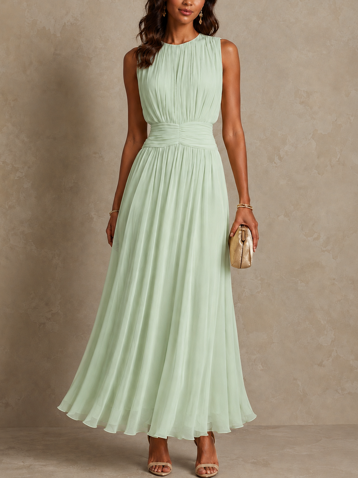 Roxanne Ruched Waist Sleeveless Maxi Dress