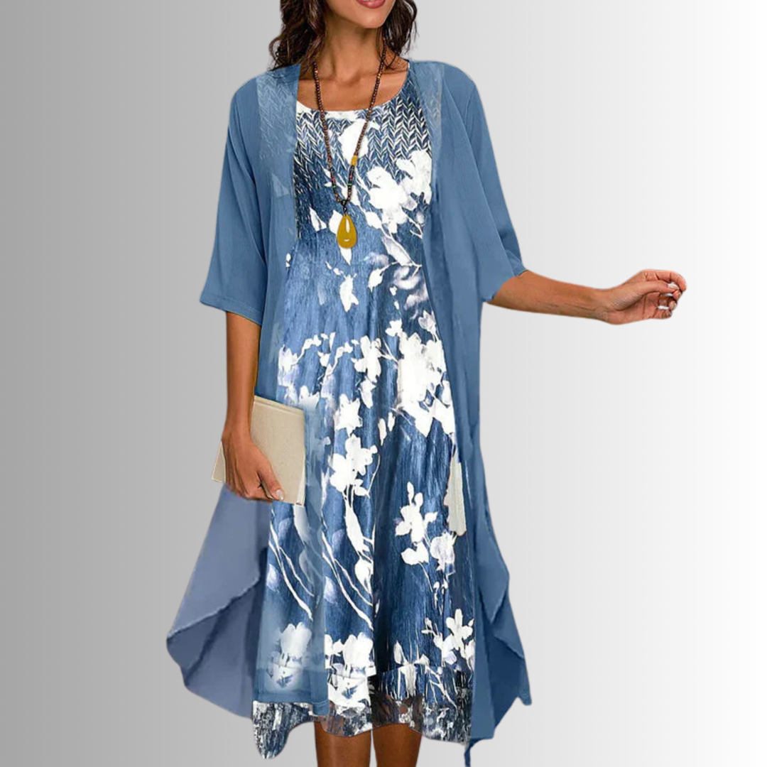 Becky | Layered Open Front Midi Dress