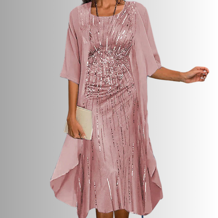 Becky | Layered Open Front Midi Dress