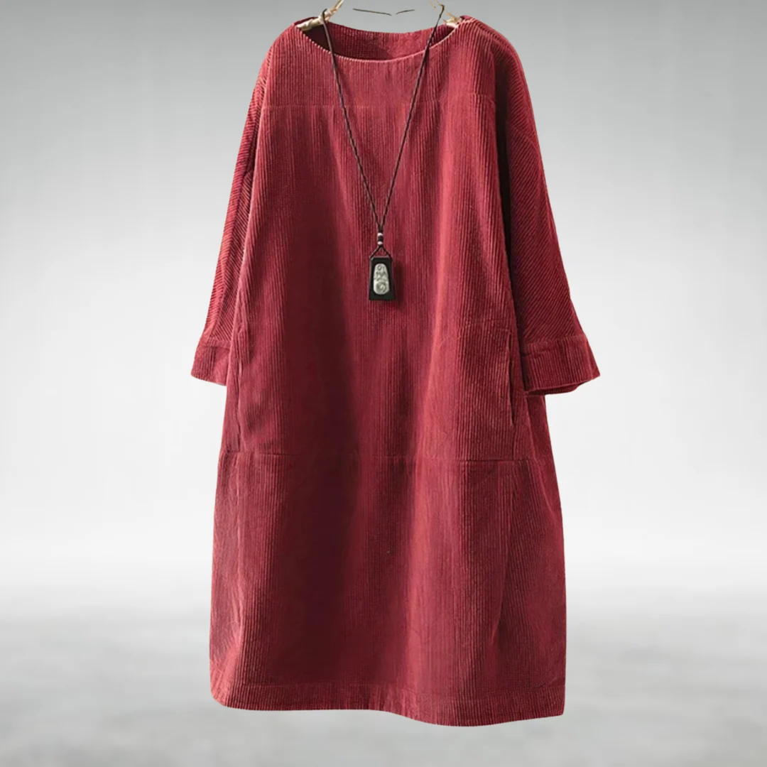 Amy | Relaxed Corduroy Midi Dress