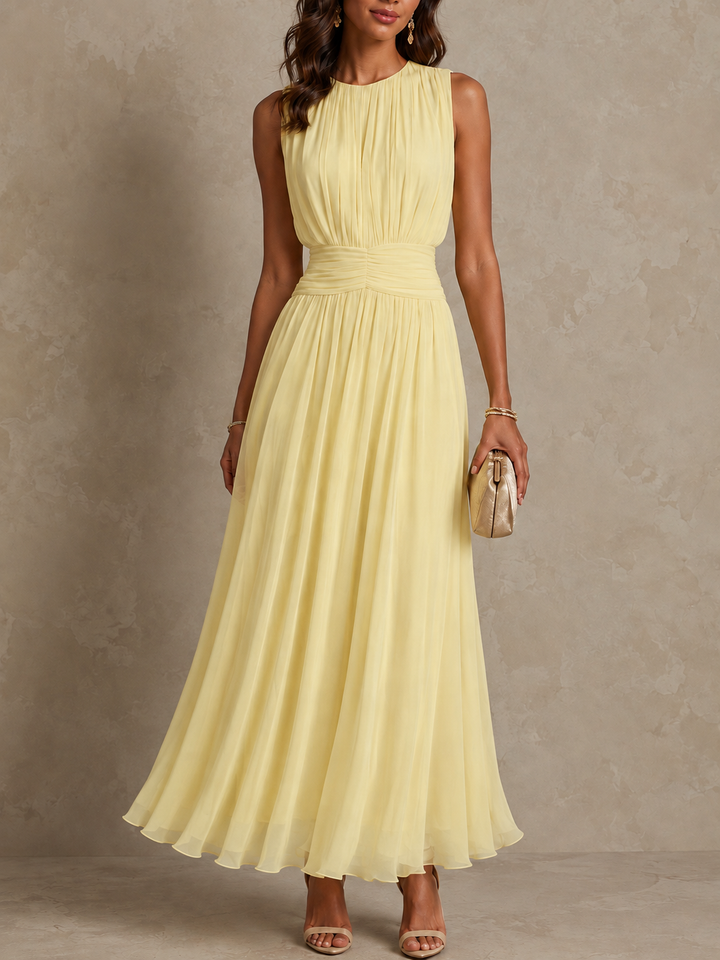 Roxanne Ruched Waist Sleeveless Maxi Dress