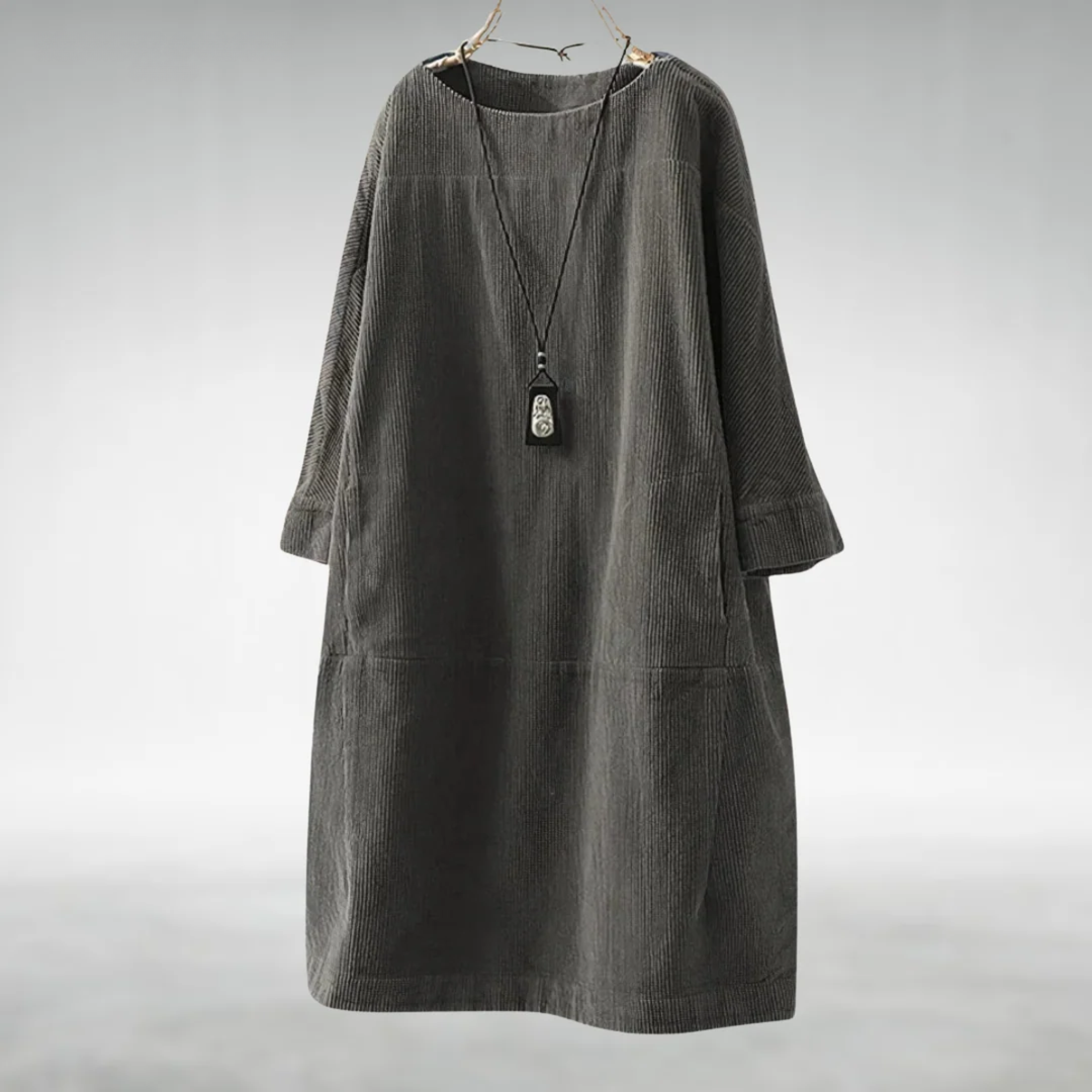 Amy | Relaxed Corduroy Midi Dress