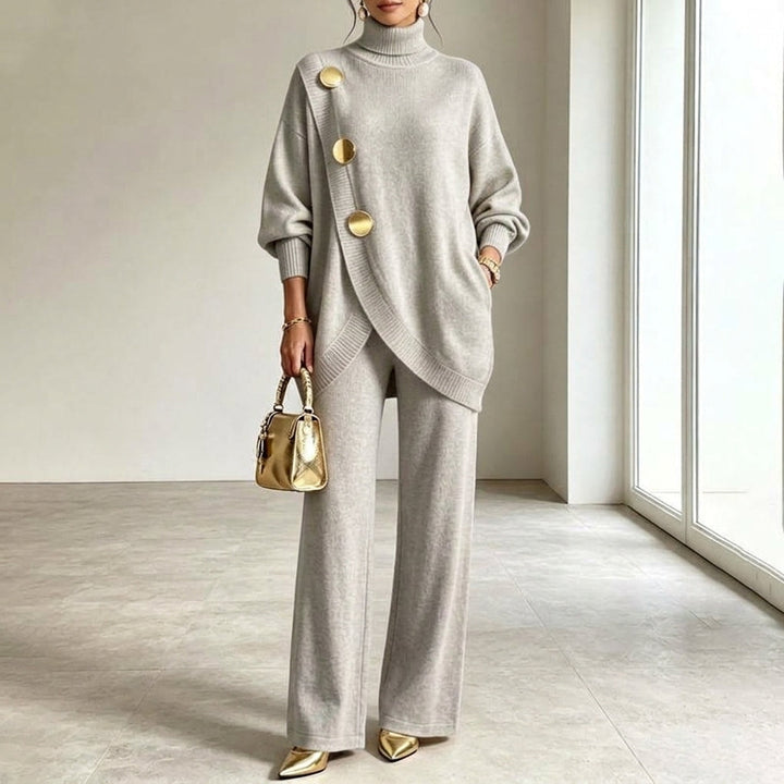 Noa | Knit Set – Turtleneck Sweater &amp; Wide-Leg Pants