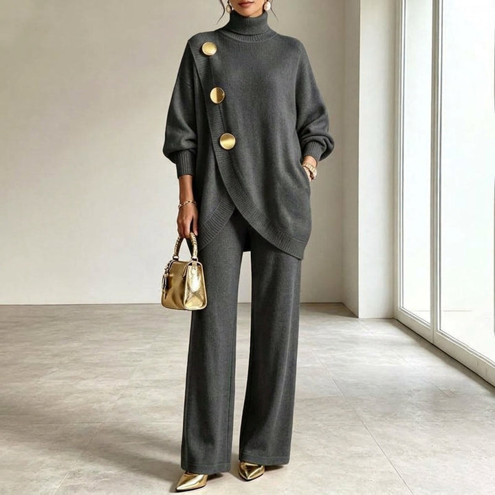 Noa | Knit Set – Turtleneck Sweater &amp; Wide-Leg Pants