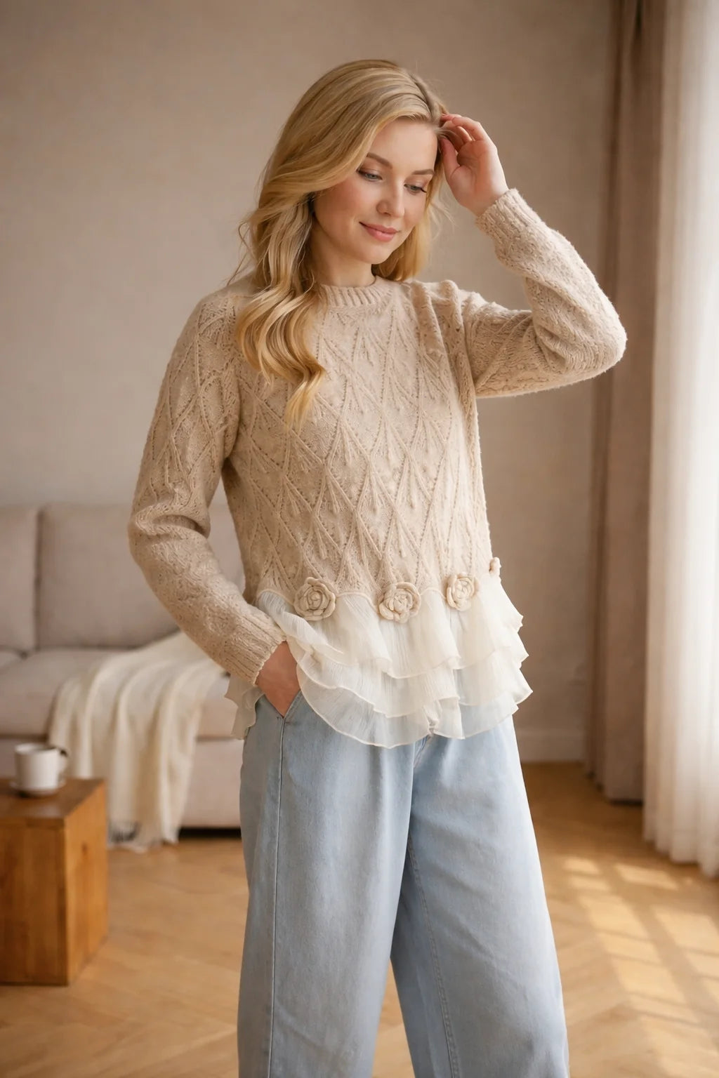 Ruvella | Elegant Ruffle Sweater