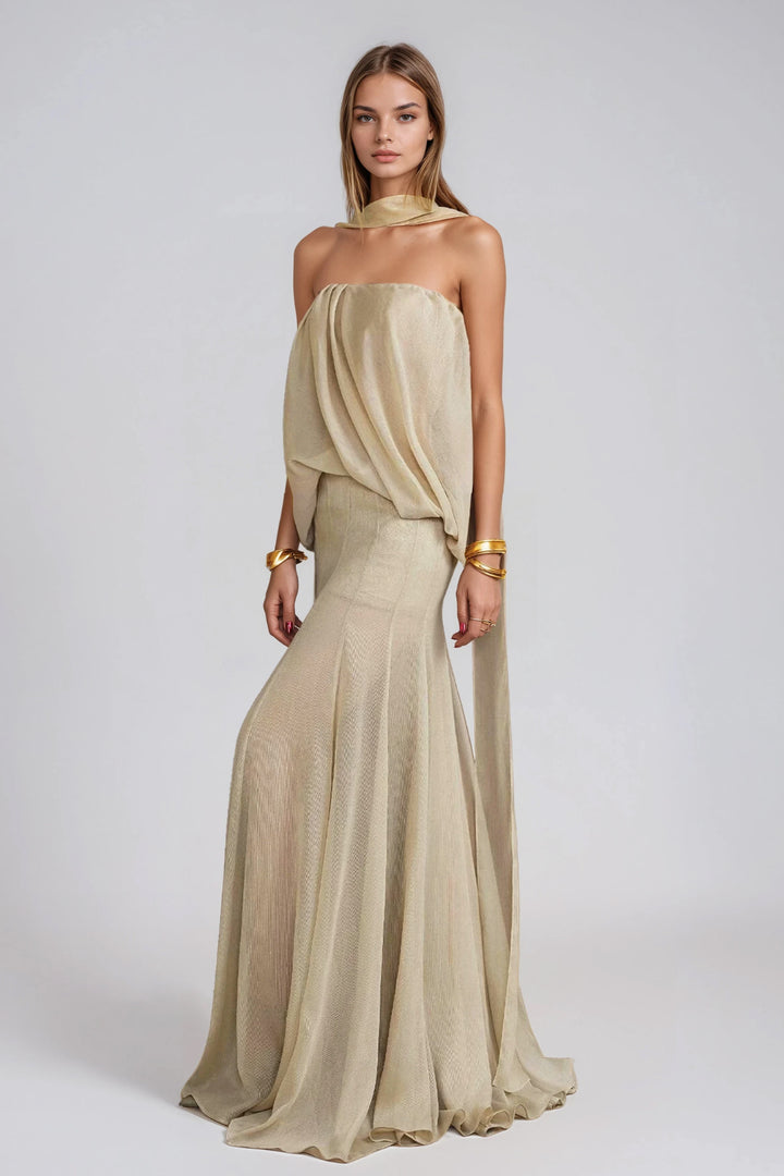 Girish Ruch Mesh Mermaid Maxi Dress