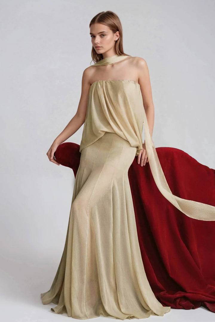 Girish Ruch Mesh Mermaid Maxi Dress
