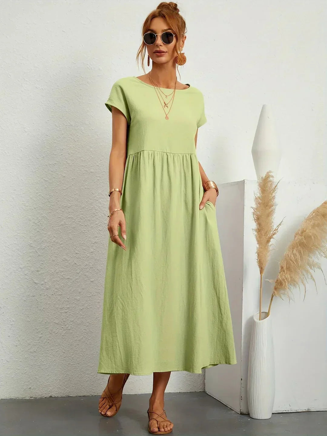 Gabrielle | Fluid midi dress of timeless elegance