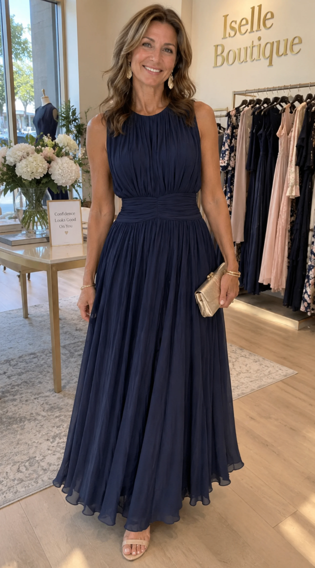 Roxanne Ruched Waist Sleeveless Maxi Dress