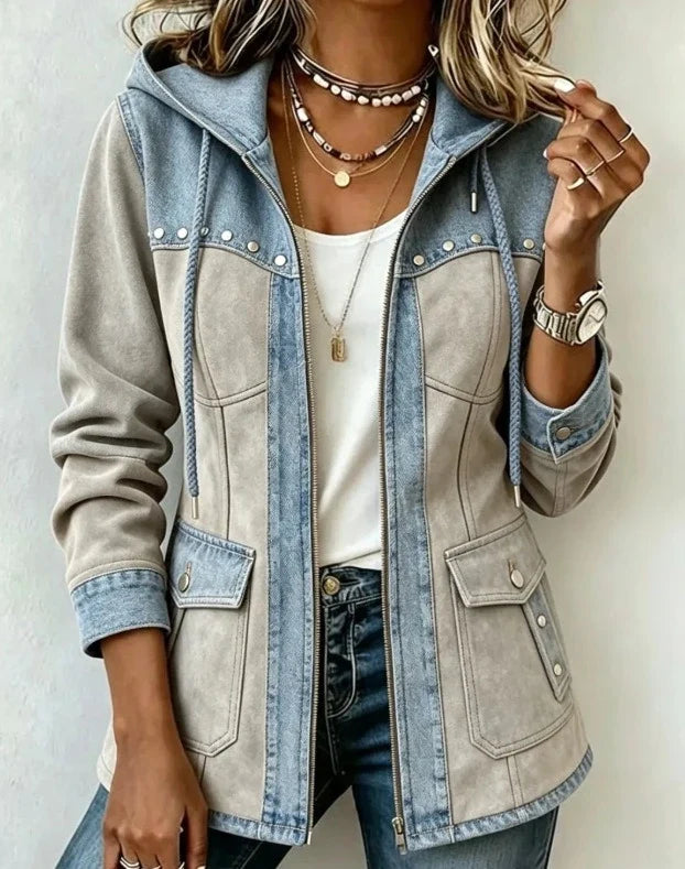 Camille™ | Veste à capuche style patchwork