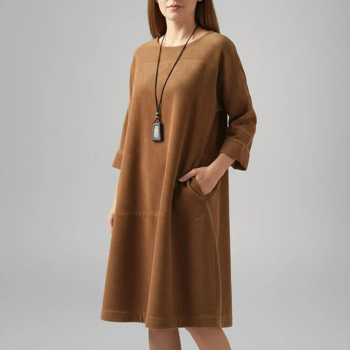Amy | Relaxed Corduroy Midi Dress