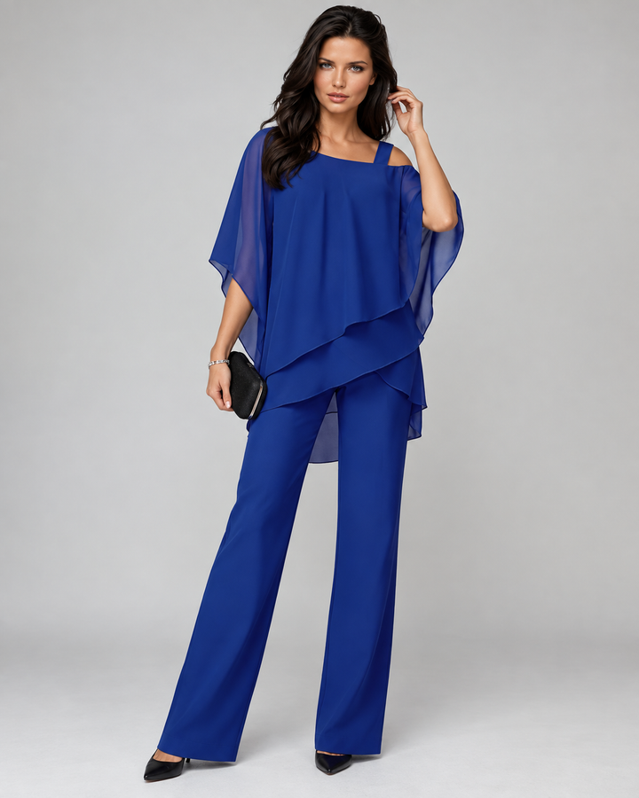 Hazel™ | Elegant Two-Piece Set with Layered Top
