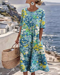 ELENA | ELEGANT FLORAL SUMMER MIDI DRESS