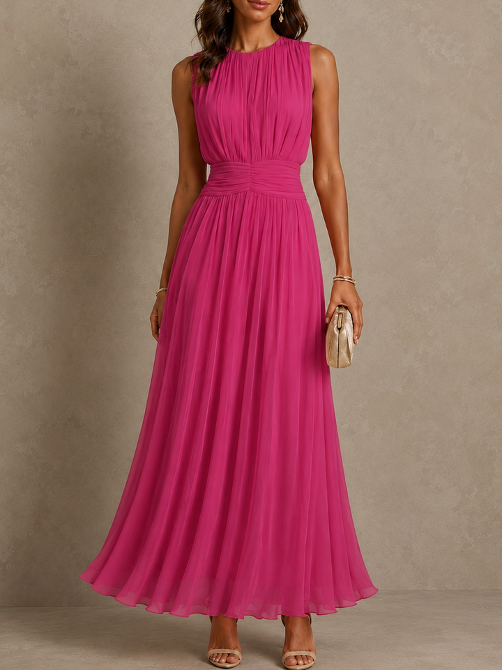 Roxanne Ruched Waist Sleeveless Maxi Dress