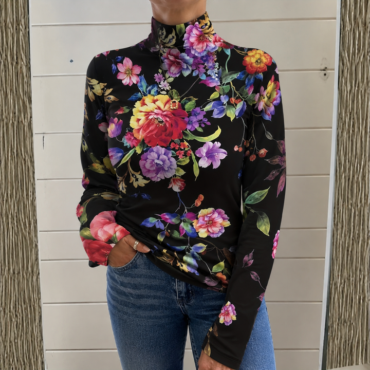 Vivian | Floral High-Neck Turtleneck
