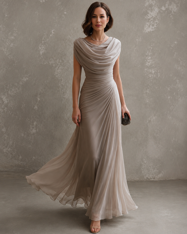 Jilliann | Draped Cowl-Neck Maxi Dress