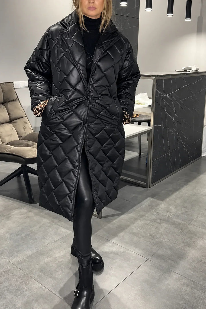 Kendall | Quilted Leopard-Lined Coat