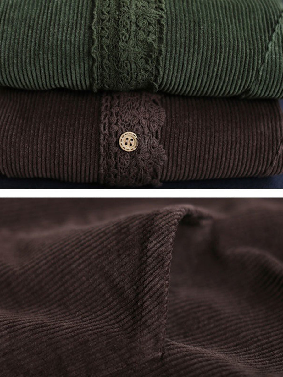 Maeve | Lace-Trim Corduroy Jacket