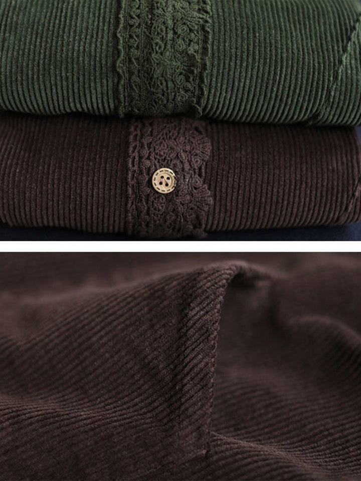 Maeve | Lace-Trim Corduroy Jacket