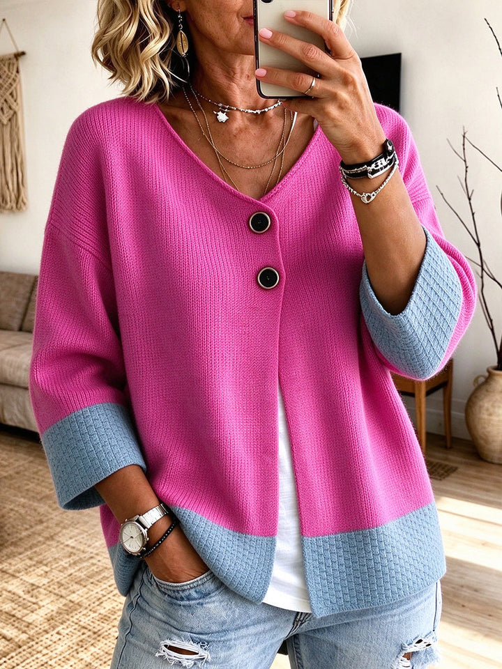 Jennifer | Color-block Knit Cardigan