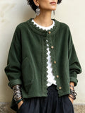 Maeve | Lace-Trim Corduroy Jacket