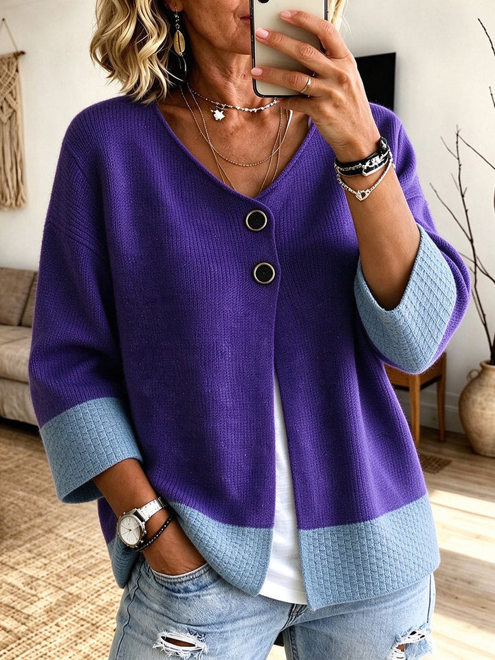 Jennifer | Color-block Knit Cardigan
