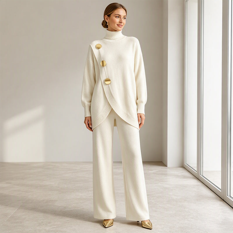 Noa | Knit Set – Turtleneck Sweater &amp; Wide-Leg Pants