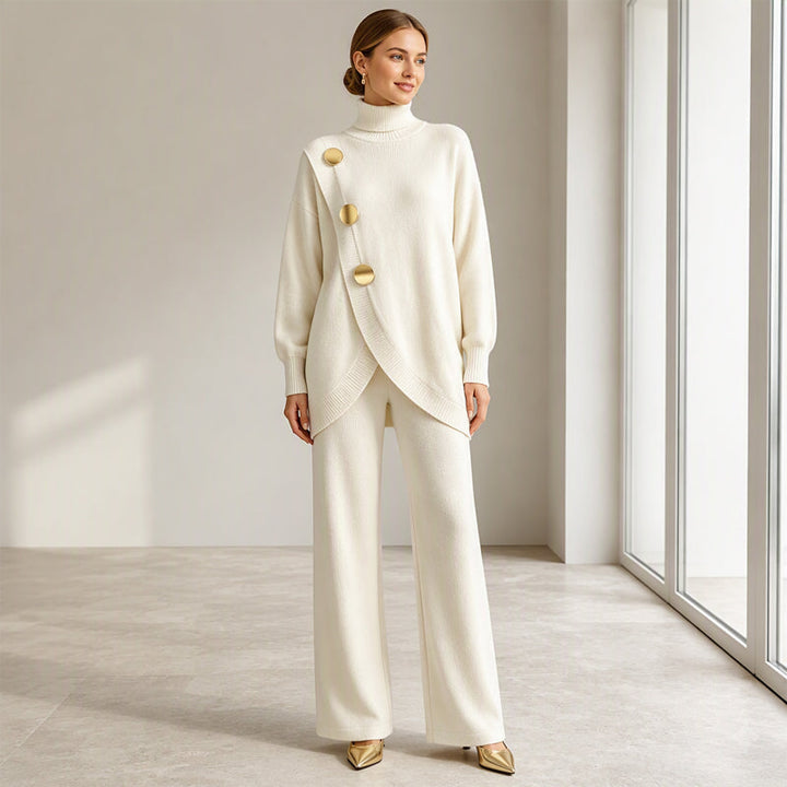 Noa | Knit Set – Turtleneck Sweater &amp; Wide-Leg Pants
