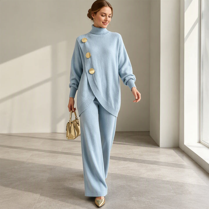Noa | Knit Set – Turtleneck Sweater &amp; Wide-Leg Pants