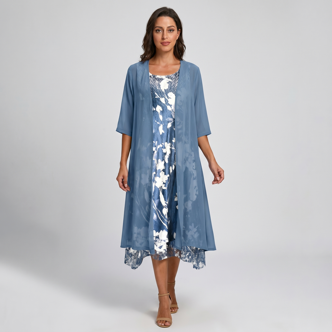 Becky | Layered Open Front Midi Dress