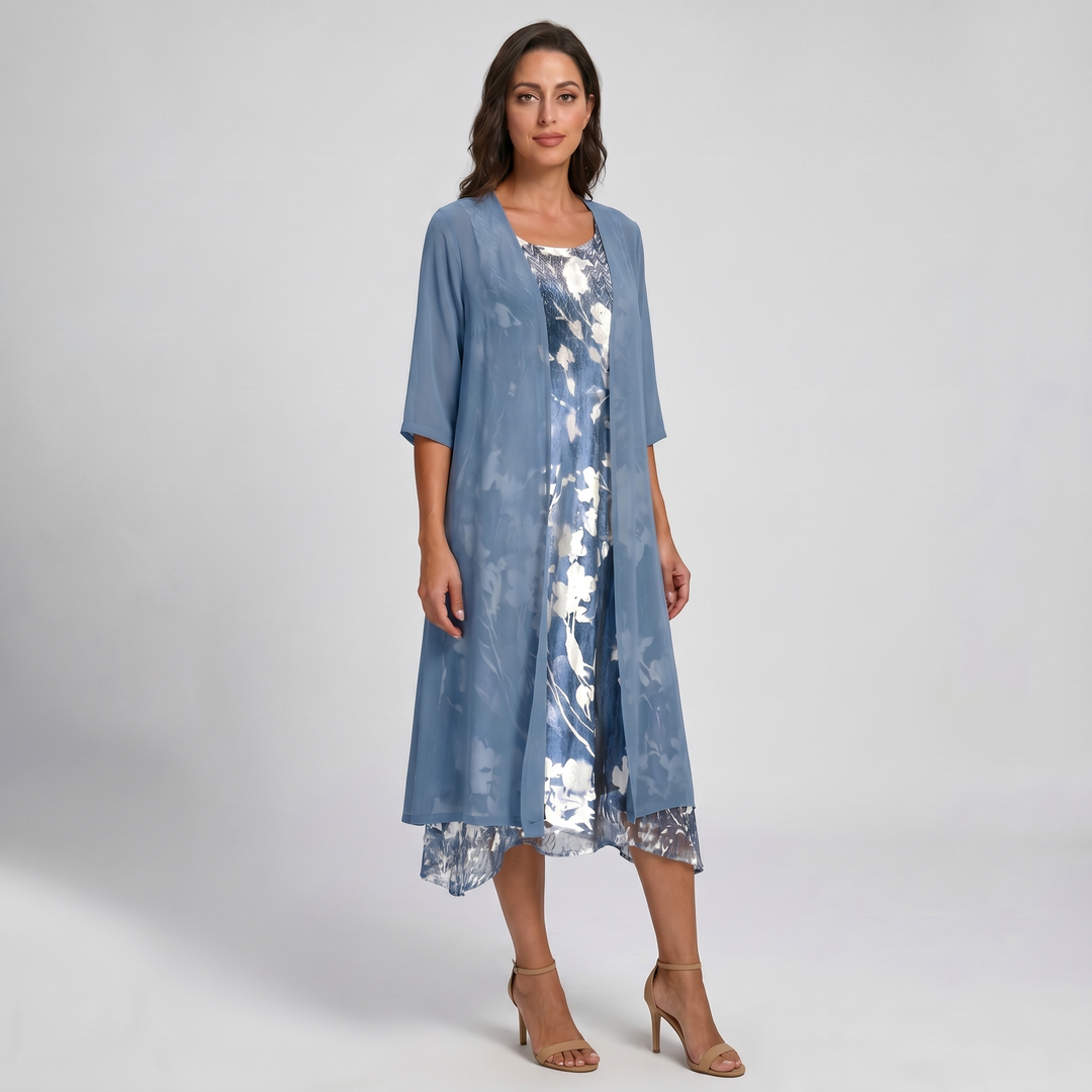 Becky | Layered Open Front Midi Dress